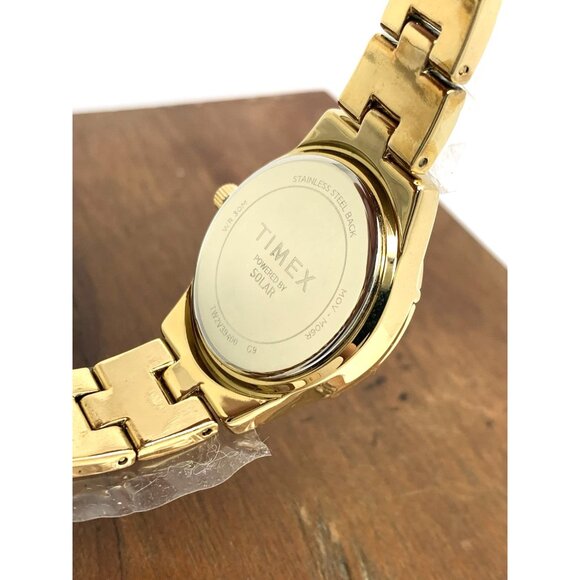 Timex Women's Watch TW2V39400 Solar Mother of Pearl Dial Gold Stainless Steel - Picture 7 of 14